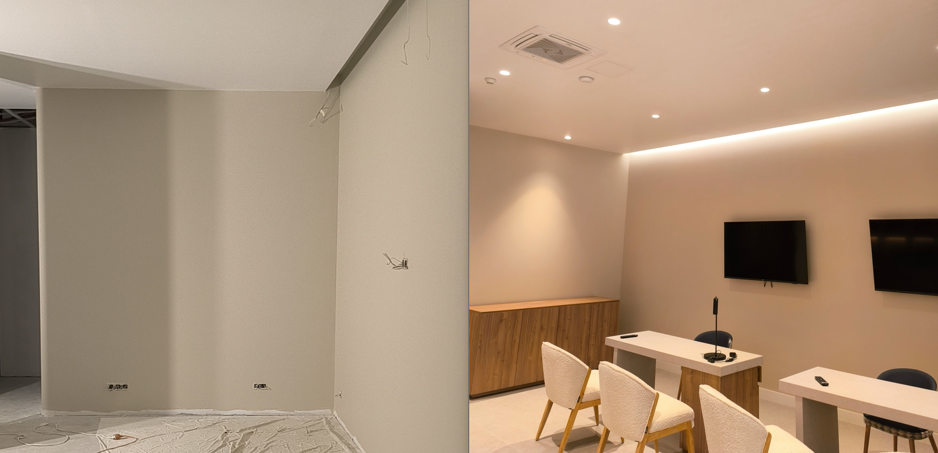 Interior de escritório moderno com iluminação
